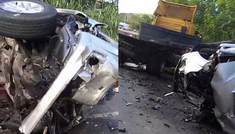 Três pessoas morrem em grave colisão na BR‑101, em Teixeira de Freitas