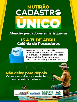 Mutirão do Cadastro Único atende pescadores e marisqueiras em Alcobaça