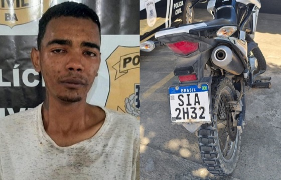 PETO recupera motocicleta furtada em Prado cerca de duas horas após o crime e prende suspeito na BA-290