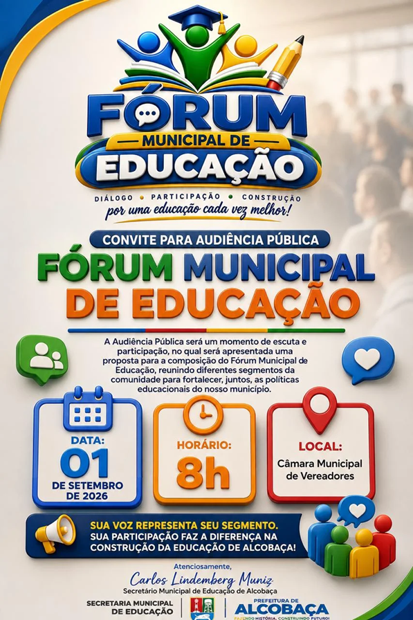 Alcobaça realiza Fórum Municipal de Educação e fortalece participação na construção das políticas educacionais