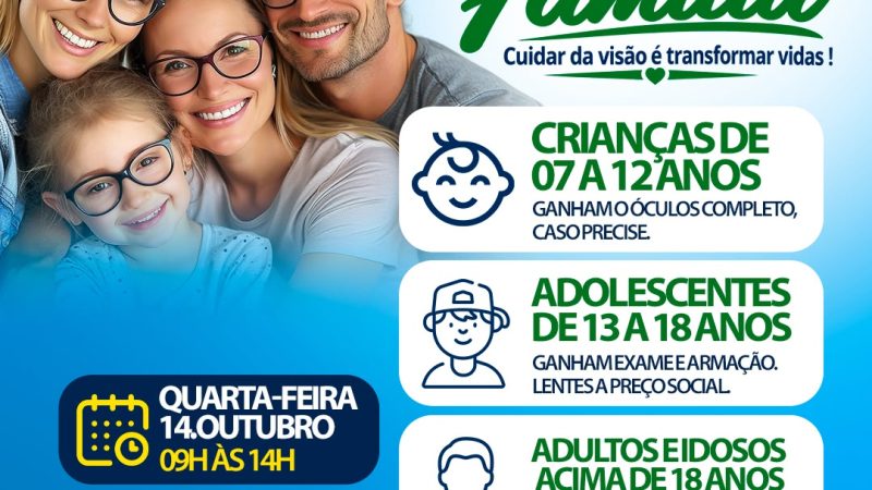 Alcobaça realiza ação Visão Família com exames e acesso a óculos para a população